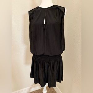 Ramy Brook Black Sleeveless Smocked Waist Blouson Mini Dress XS